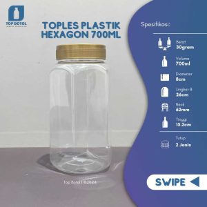 JAR HEXAGON 700ML