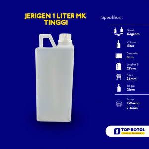 Jerigen 1 Liter Tinggi 60-63gr (IP)